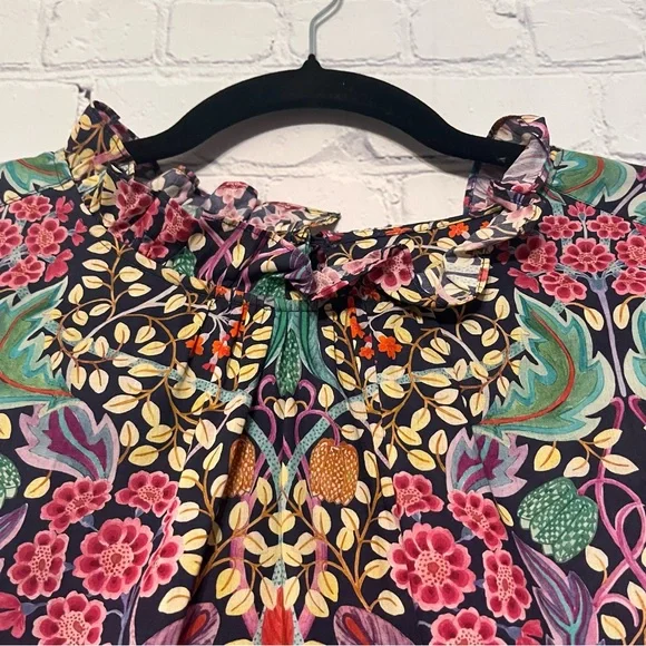J. Crew Puff-sleeve Top in Liberty Elm House Floral Woman’s Size XL 100% Cotton - Picture 7 of 11